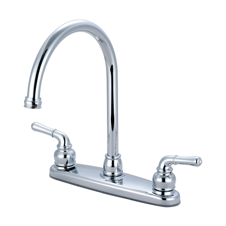 OLYMPIA FAUCETS Two Handle Kitchen Faucet, NPSM, Standard, Polished Chrome, Weight: 3.7 K-5340